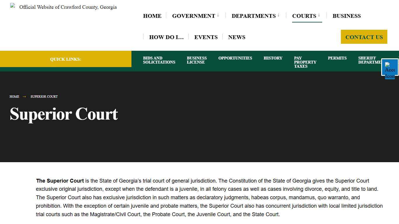 Superior Court – Official Website of Crawford County, Georgia